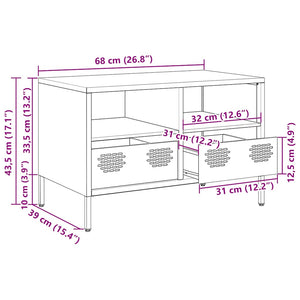 Rosa TV-Schrank aus Stahl, 68 cm