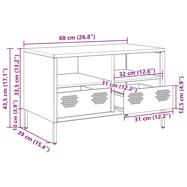 Senfgelber TV-Schrank, 68 cm