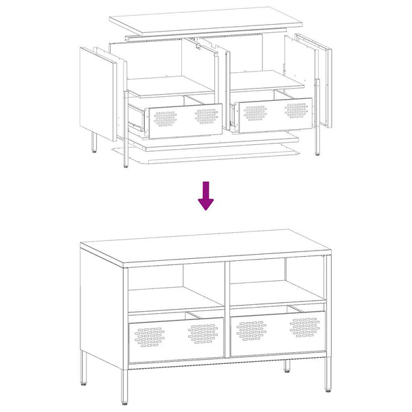 Senfgelber TV-Schrank, 68 cm