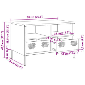 Olivgrüner TV-Schrank aus Stahl, 68 cm