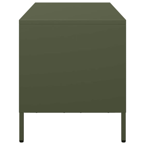 Olivgrüner TV-Schrank aus Stahl, 68 cm