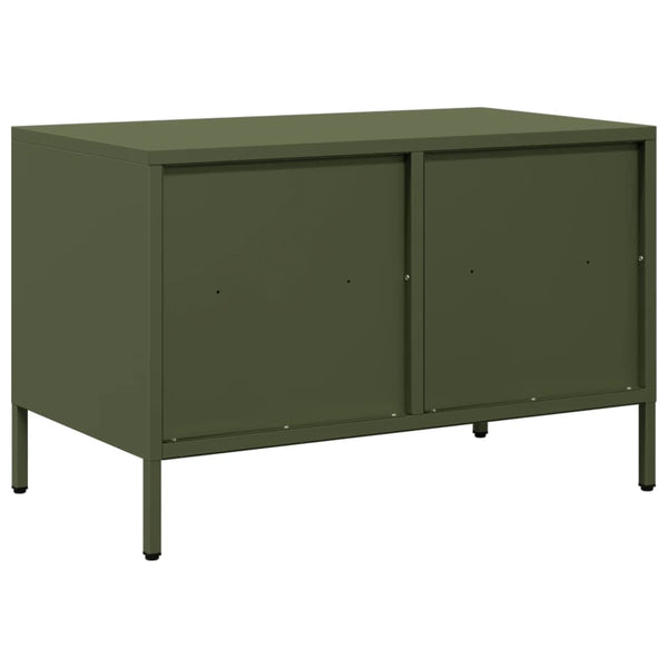 Olivgrüner TV-Schrank aus Stahl, 68 cm