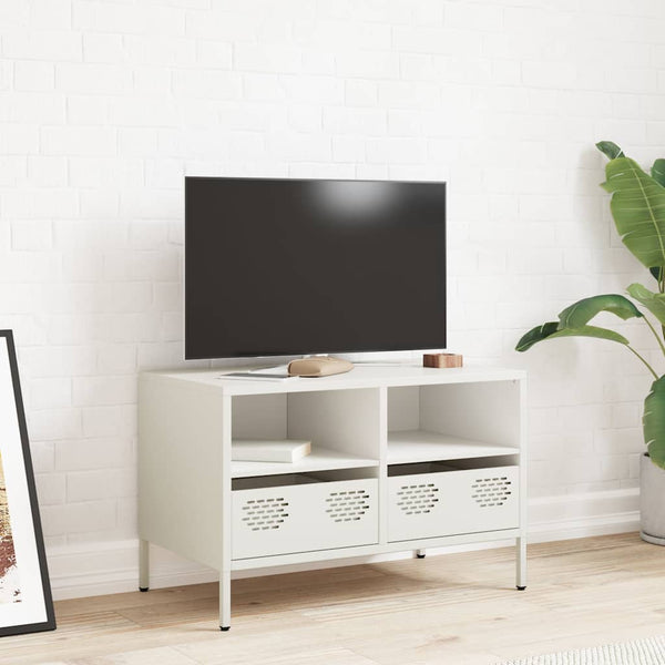 Weißer TV-Schrank aus Stahl, 68 cm
