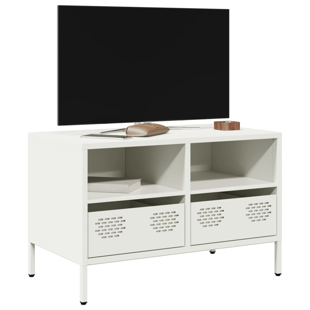 Weißer TV-Schrank aus Stahl, 68 cm