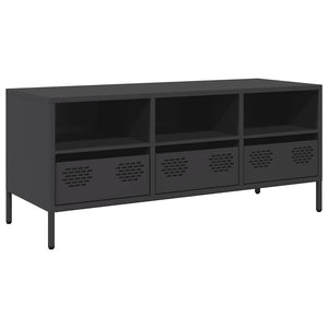 Schwarzer TV-Schrank aus Stahl, 101,5 cm