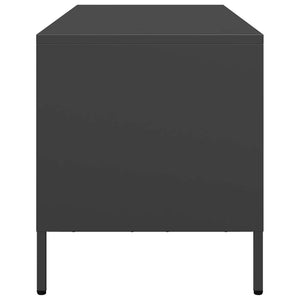 Schwarzer TV-Schrank aus Stahl, 101,5 cm