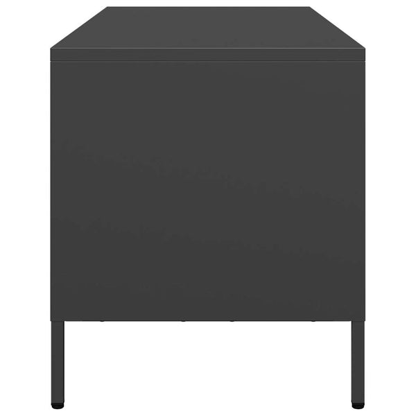 Schwarzer TV-Schrank aus Stahl, 101,5 cm