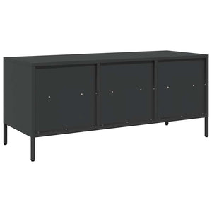 Schwarzer TV-Schrank aus Stahl, 101,5 cm