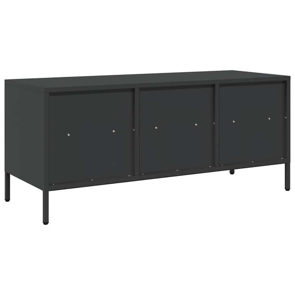 Schwarzer TV-Schrank aus Stahl, 101,5 cm