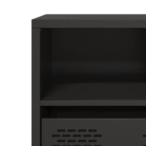 Schwarzer TV-Schrank aus Stahl, 101,5 cm