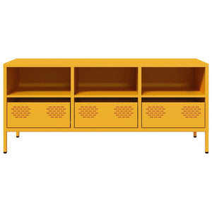 Senfgelber TV-Schrank aus Stahl, 101,5 cm