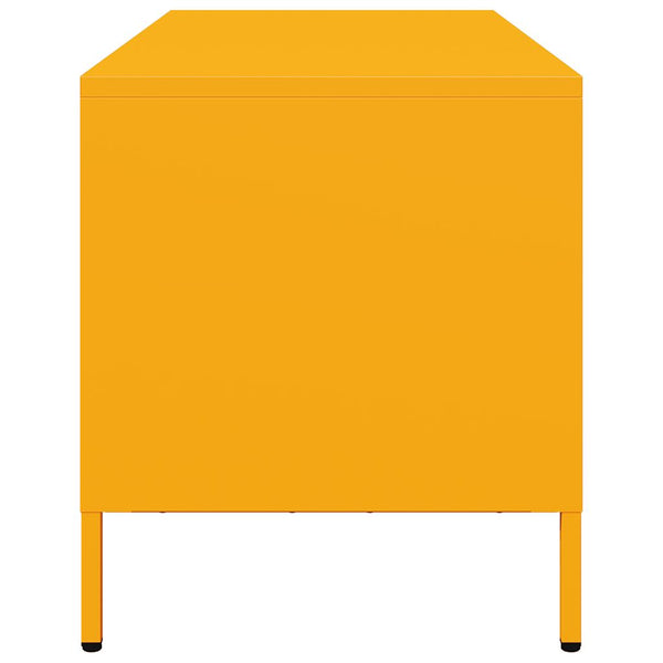 Senfgelber TV-Schrank aus Stahl, 101,5 cm