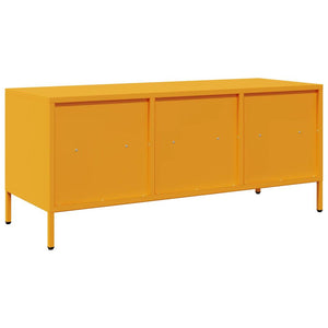 Senfgelber TV-Schrank aus Stahl, 101,5 cm