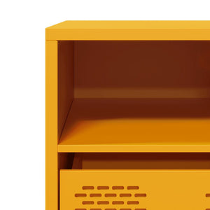 Senfgelber TV-Schrank aus Stahl, 101,5 cm