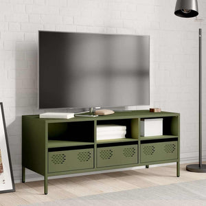 TV-Schrank Olivgrün Stahl 101,5 cm