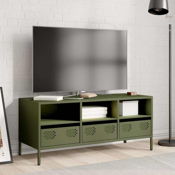 TV-Schrank Olivgrün Stahl 101,5 cm