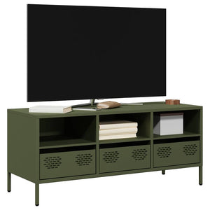 TV-Schrank Olivgrün Stahl 101,5 cm