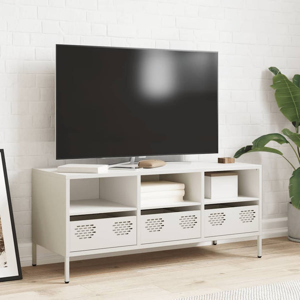Weißer TV-Schrank aus Stahl, 101,5 cm