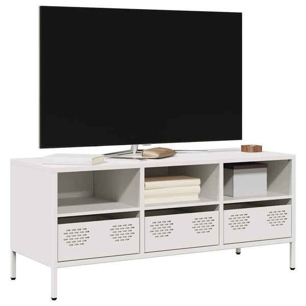 Weißer TV-Schrank aus Stahl, 101,5 cm