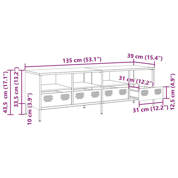 Senfgelber TV-Schrank 135 cm