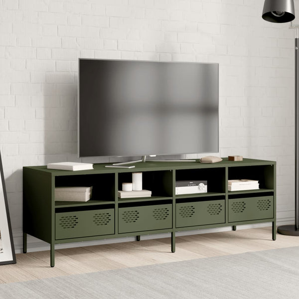TV-Schrank Olivgrün 135 cm Stahl