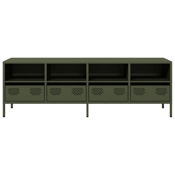TV-Schrank Olivgrün 135 cm Stahl