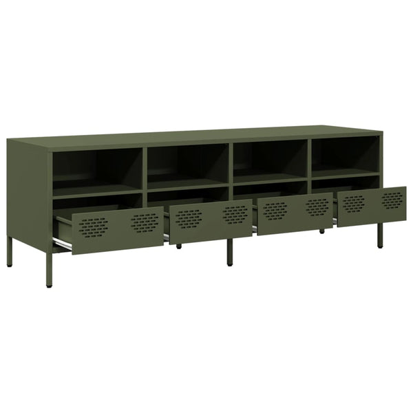 TV-Schrank Olivgrün 135 cm Stahl