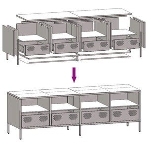TV-Schrank Olivgrün 135 cm Stahl