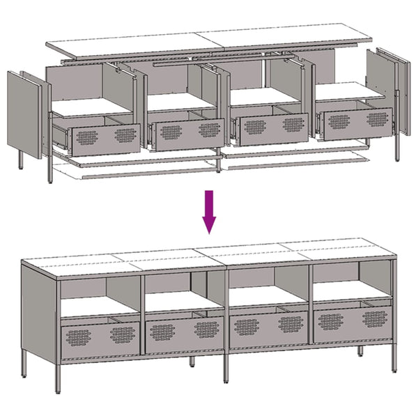 TV-Schrank Olivgrün 135 cm Stahl