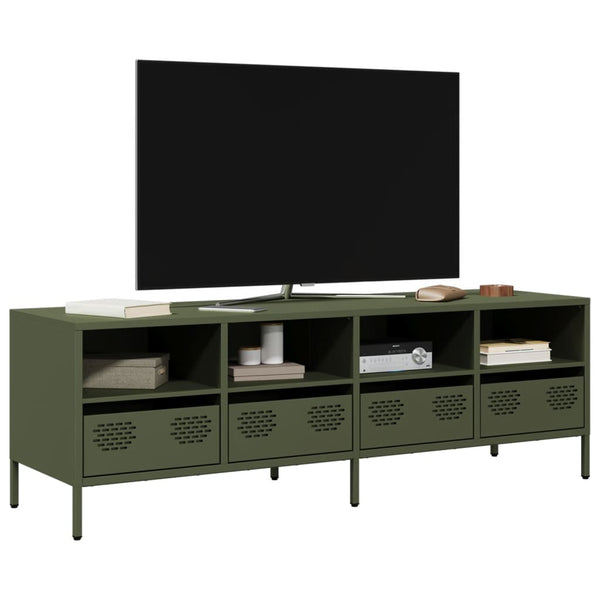 TV-Schrank Olivgrün 135 cm Stahl
