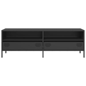 Schwarzer TV-Schrank aus Stahl, 135 cm