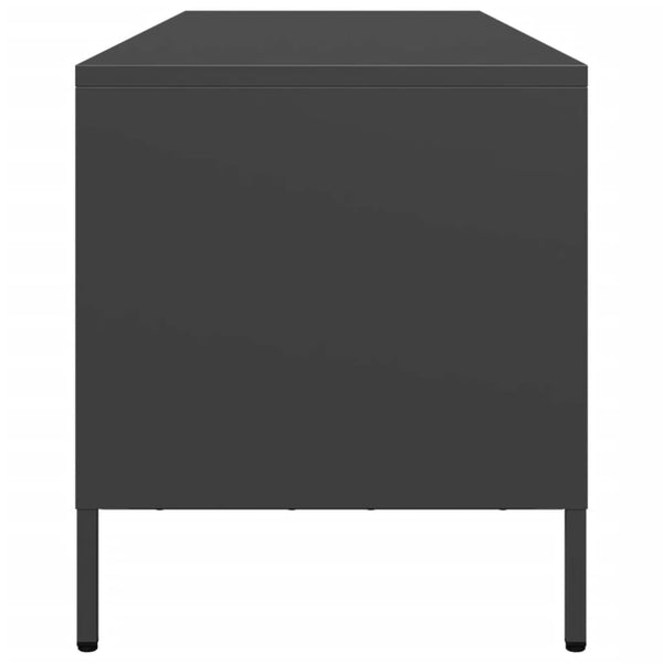 Schwarzer TV-Schrank aus Stahl, 135 cm