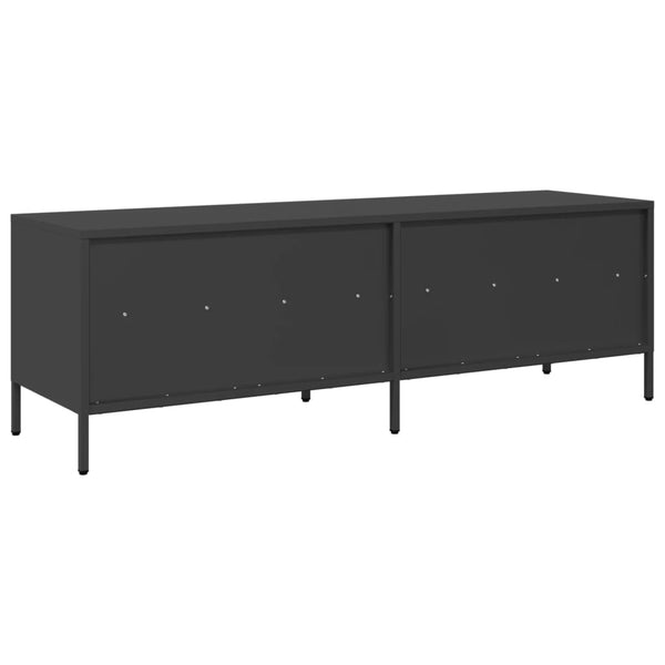 Schwarzer TV-Schrank aus Stahl, 135 cm