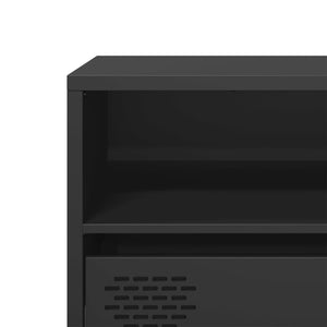 Schwarzer TV-Schrank aus Stahl, 135 cm