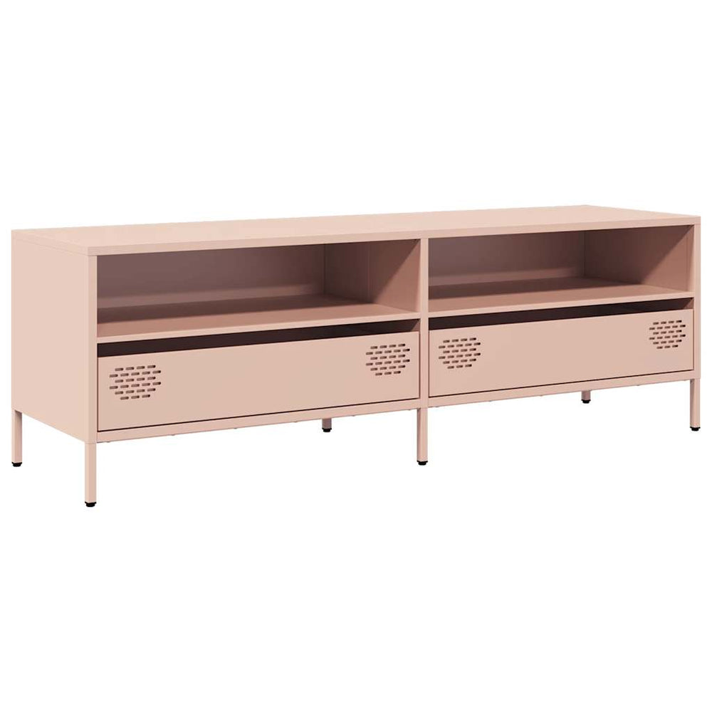 vidaXL Meuble TV rose 135x39x43,5 cm acier laminé à froid