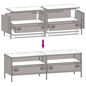 Rosa TV-Schrank 135 cm aus Stahl
