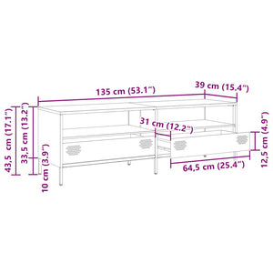 Weißer TV-Schrank, 135 cm