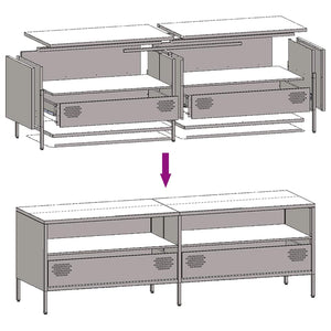 Weißer TV-Schrank, 135 cm