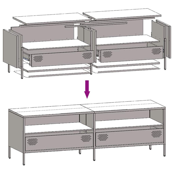 Weißer TV-Schrank, 135 cm