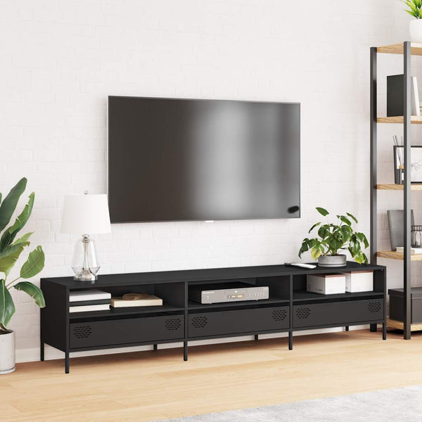 TV-Schrank Schwarz 202 cm Stahl