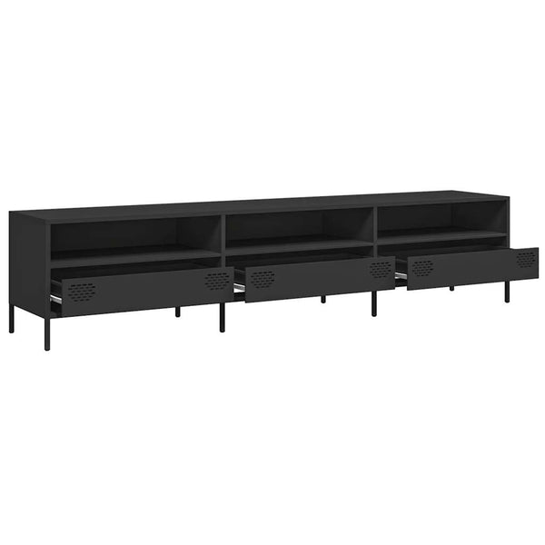 TV-Schrank Schwarz 202 cm Stahl