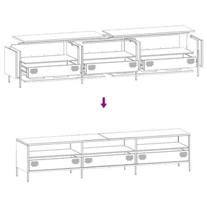 TV-Schrank Schwarz 202 cm Stahl