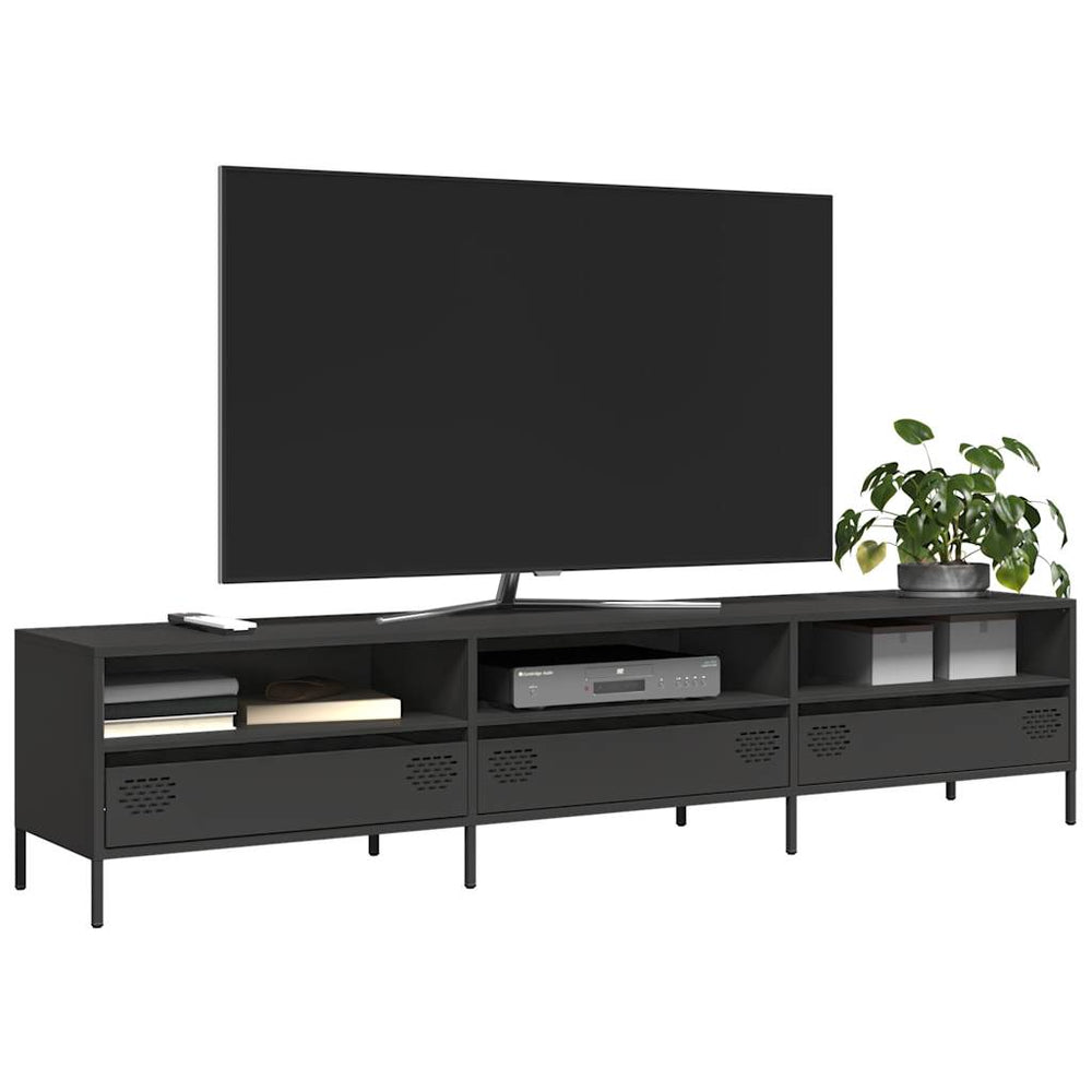 TV-Schrank Schwarz 202 cm Stahl