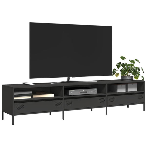 TV-Schrank Schwarz 202 cm Stahl