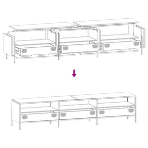 Rosa TV-Schrank 202 cm aus Stahl