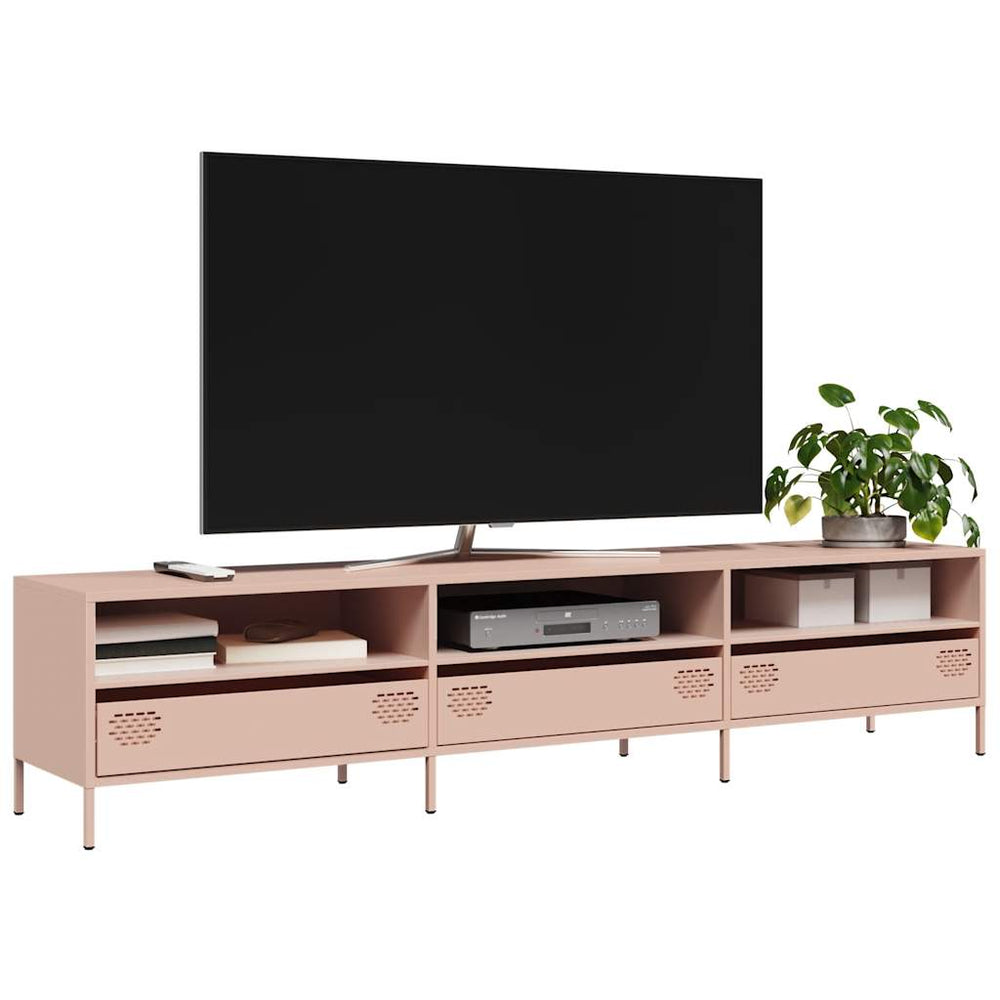 Meuble TV vidaXL rose 202x39x43,5 cm acier laminé à froid