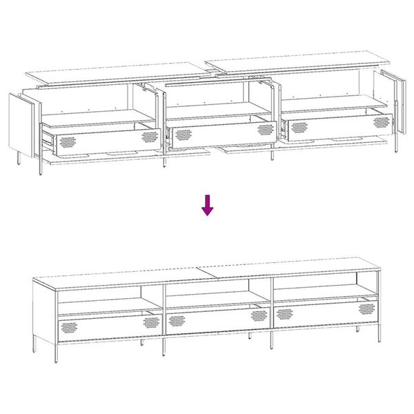 Anthrazit TV-Schrank, 202 cm