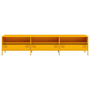Senfgelber TV-Schrank, 202 cm, Stahl