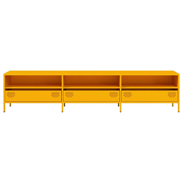 Senfgelber TV-Schrank, 202 cm, Stahl