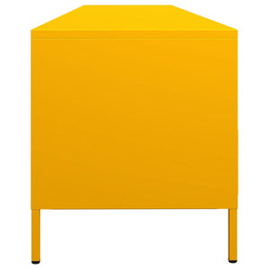 Senfgelber TV-Schrank, 202 cm, Stahl